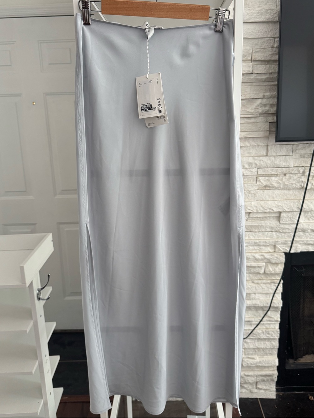 COS Light Blue/Gray Maxi Slip Skirt
